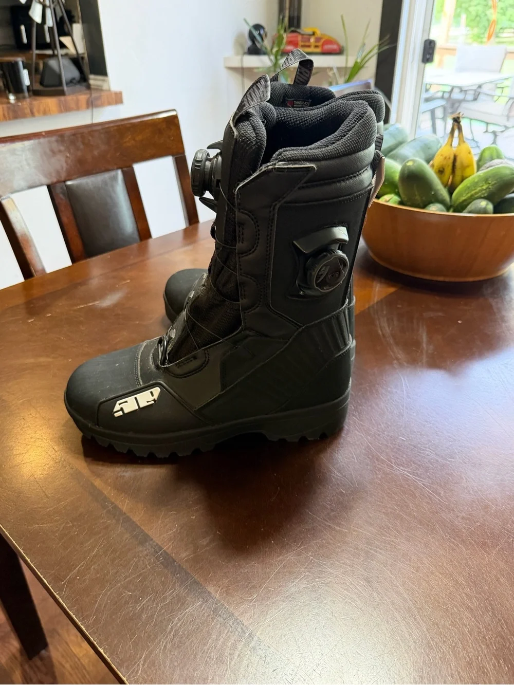 Women's Black Winter Boots with Dial Lacing